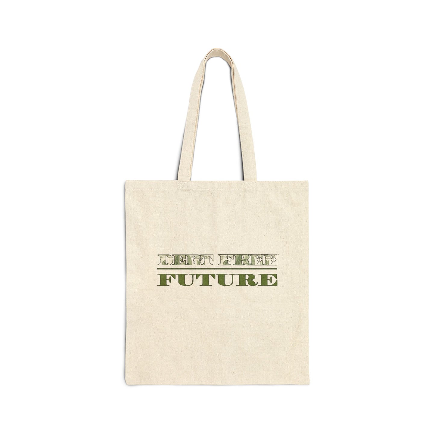 Debt Free Future Tote Bag - Faith-Inspired Financial Freedom & Abundance Affirmation Bag - Canvas, White, Black