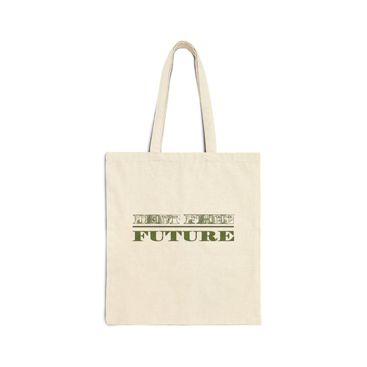Debt Free Future Tote Bag - Faith-Inspired Financial Freedom & Abundance Affirmation Bag - Canvas, White, Black