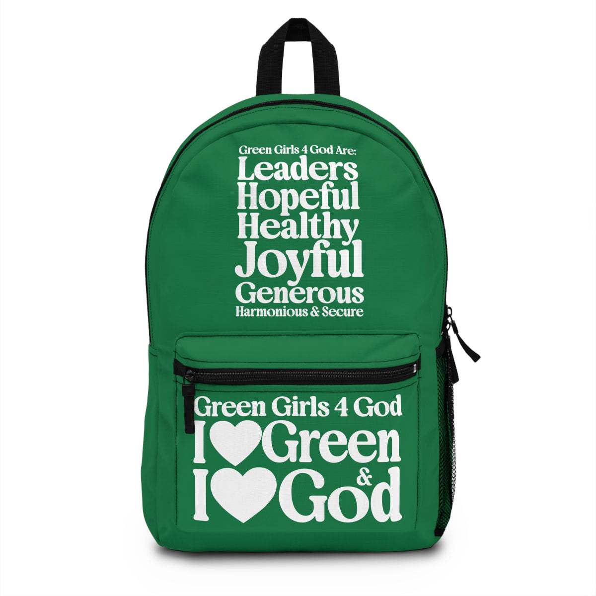 Green Girls 4 God Backpack – Inspirational Christian Girls School Backpack | Faith-Based Bookbag | Lightweight Travel & School Bag