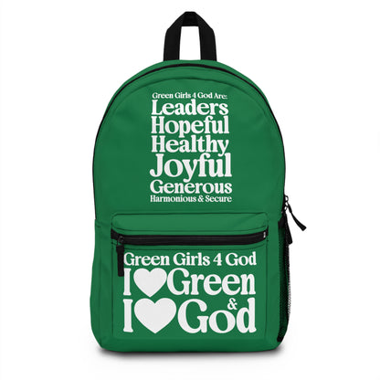 Green Girls 4 God Backpack – Inspirational Christian Girls School Backpack | Faith-Based Bookbag | Lightweight Travel & School Bag