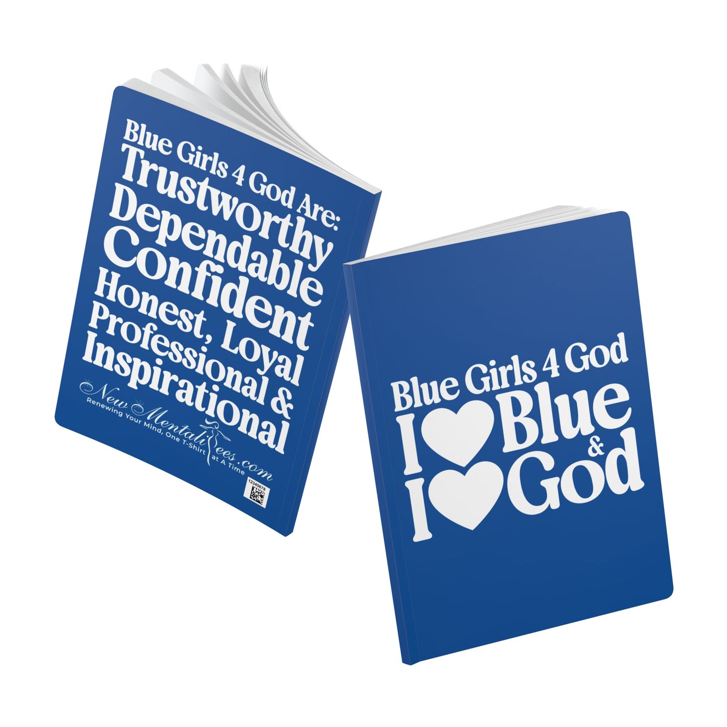 Blue Girls 4 God Softcover Journal – Double-Sided Inspirational Faith Journal | 100 or 200 Pages | Notebook for Girls & Women Who Love God