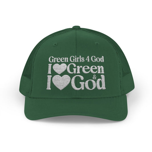 Green Girls 4 God Embroidered Adjustable Baseball Cap – Glorious Green Women's Faith-Based Hat