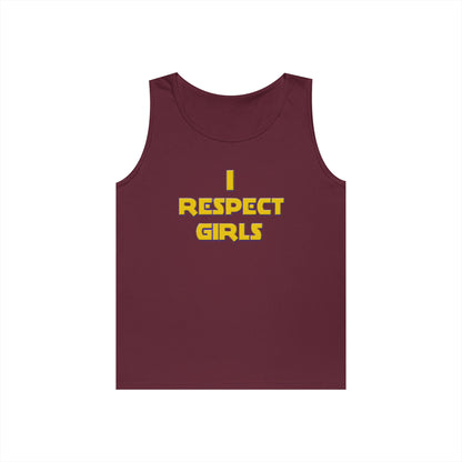 I Respect Girls Teen Boys Tank Top – Positive Message Sleeveless Shirt | Respect Matters Tank | Future Leader Apparel for Young Men