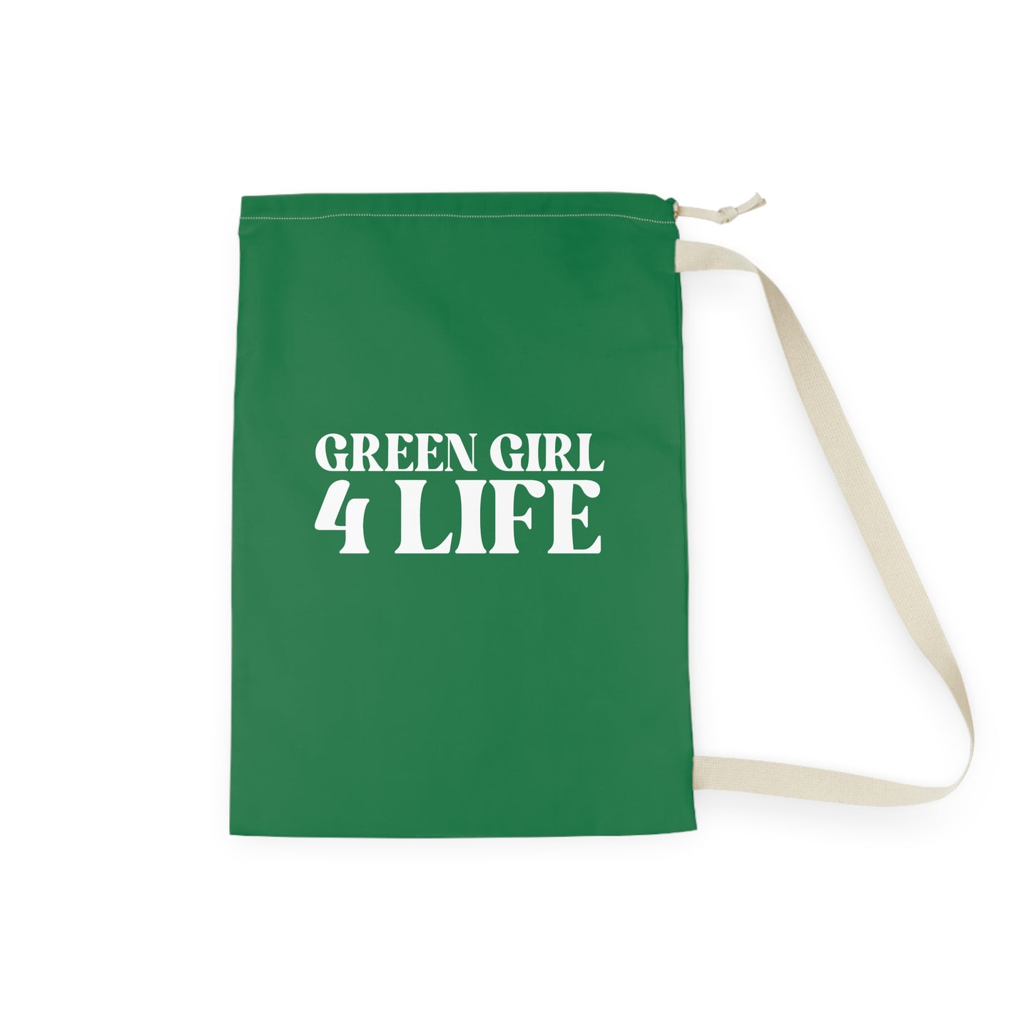 Green Girl 4 Life Laundry Bag – Double-Sided Inspirational Green Girl Laundry Sack | Spun Polyester Drawstring Bag