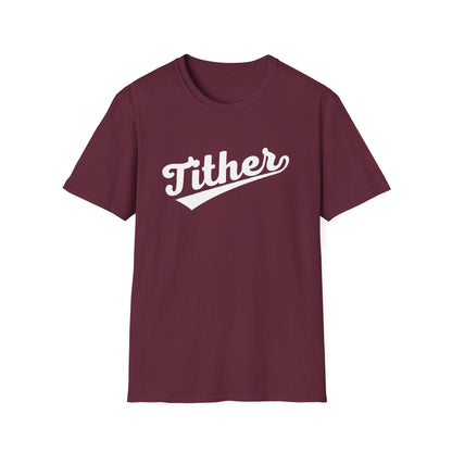 HomeRun Tither T-Shirt | Baseball Script Tee | Inspirational Giving Shirt | Positive Lifestyle Apparel | Motivational Graphic Tee
