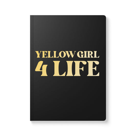 Yellow Girl 4 Life (Black) Softcover Journal – Double-Sided Inspirational Journal | 100 or 200 Pages | Notebook for Girls & Women Who Love Yellow