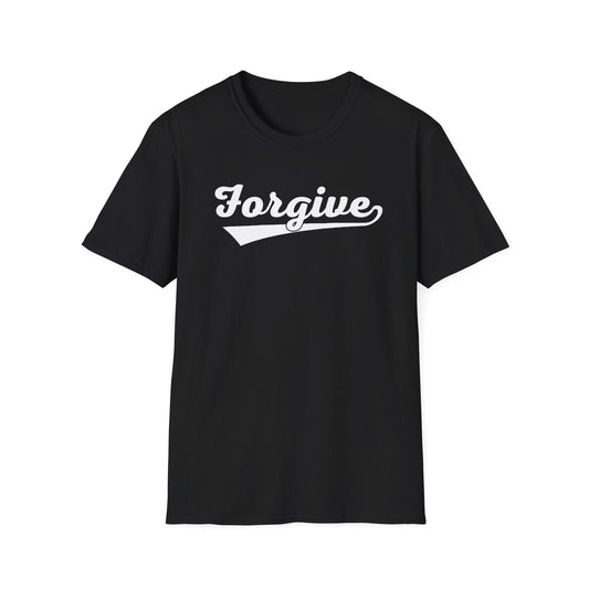 HomeRun Forgive Unisex T-Shirt | Baseball Script Tee | Inspirational Graphic Shirt | Positive Message Apparel | Motivational Unisex Shirt