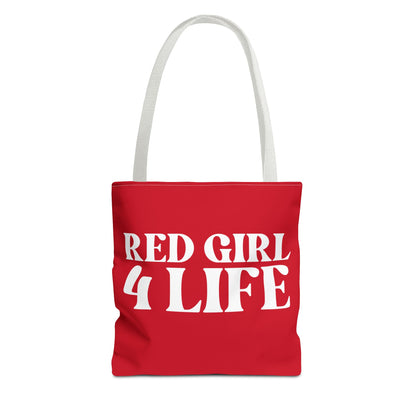 Red Girl 4 Life Tote Bag - Cute Red Bag for Women and Girls, Double Sided Inspirational Tote