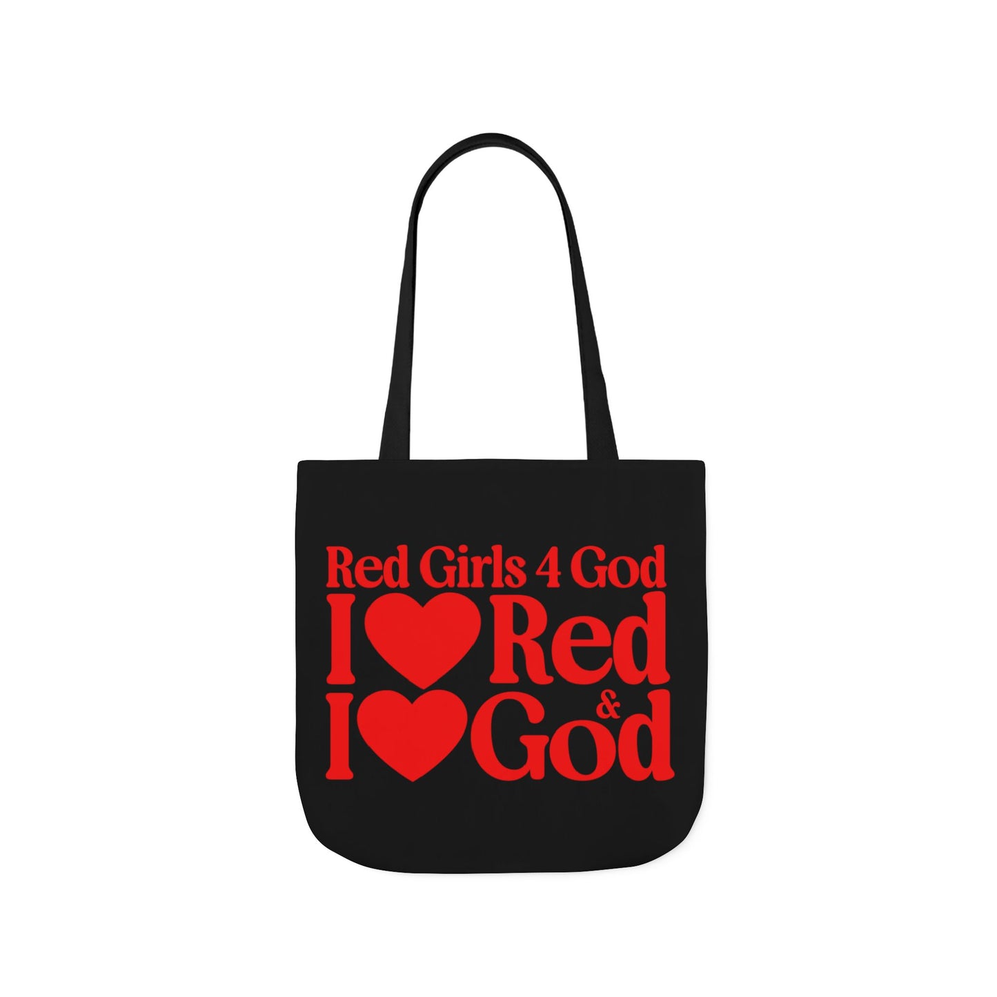 Black Contrast Red Girls 4 God Tote Bag - You are Loving, Passionate, Courageous, Confident, Strong, Enthusiastic, and Powerful!