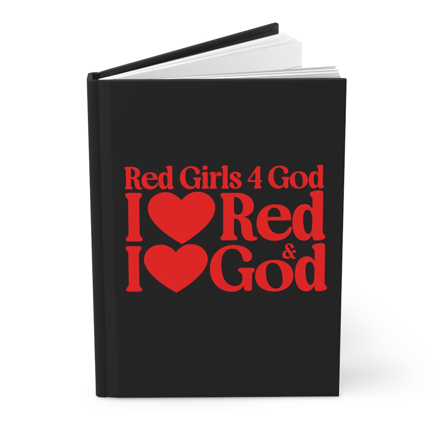 Red Girls for God Black Hardcover Journal – Double-Sided Inspirational Notebook | Matte Hardcover | 150 Lined Pages | Gift for Women & Girls