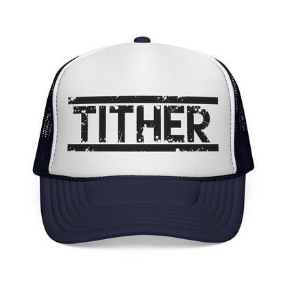 Tough Tither Trucker Hat | Faith-Based Christian Cap, Adjustable Unisex Tithing Hat, Church Wear, Gift for Believers
