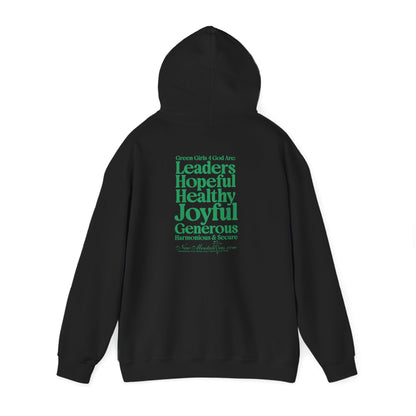 Green Girls 4 God Adult Hoodie | Black Contrast