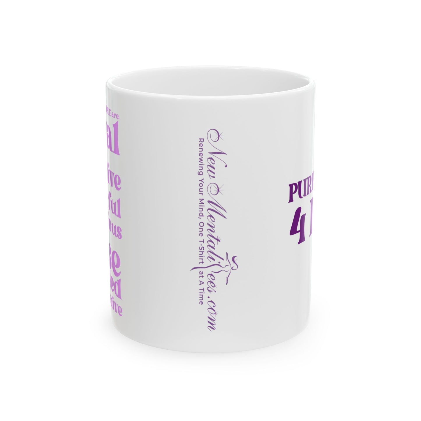 Purple Girl 4 Life Black Mug - Positive Affirmation, Cute, Inspirational Double Sided, 11oz & 15oz Mug, Great Gift