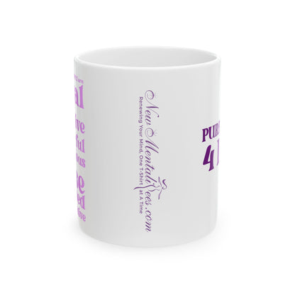 Purple Girl 4 Life Black Mug - Positive Affirmation, Cute, Inspirational Double Sided, 11oz & 15oz Mug, Great Gift