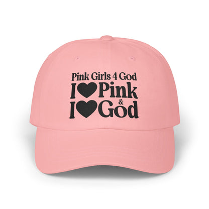 Pink Girls 4 God Embroidered Adjustable Baseball Cap – Pretty Pink Faith-Based Hat
