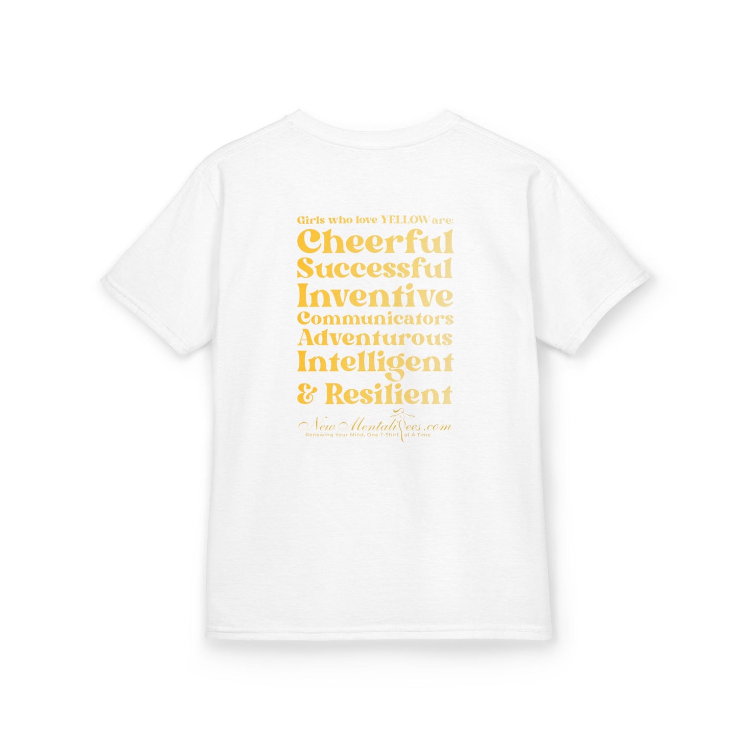 Yellow Girl 4 Life T-Shirt - Cute Youth White Graphic Tee, Positive Affirmation Shirt, Inspirational T-Shirt, Yellow Fashion Tee