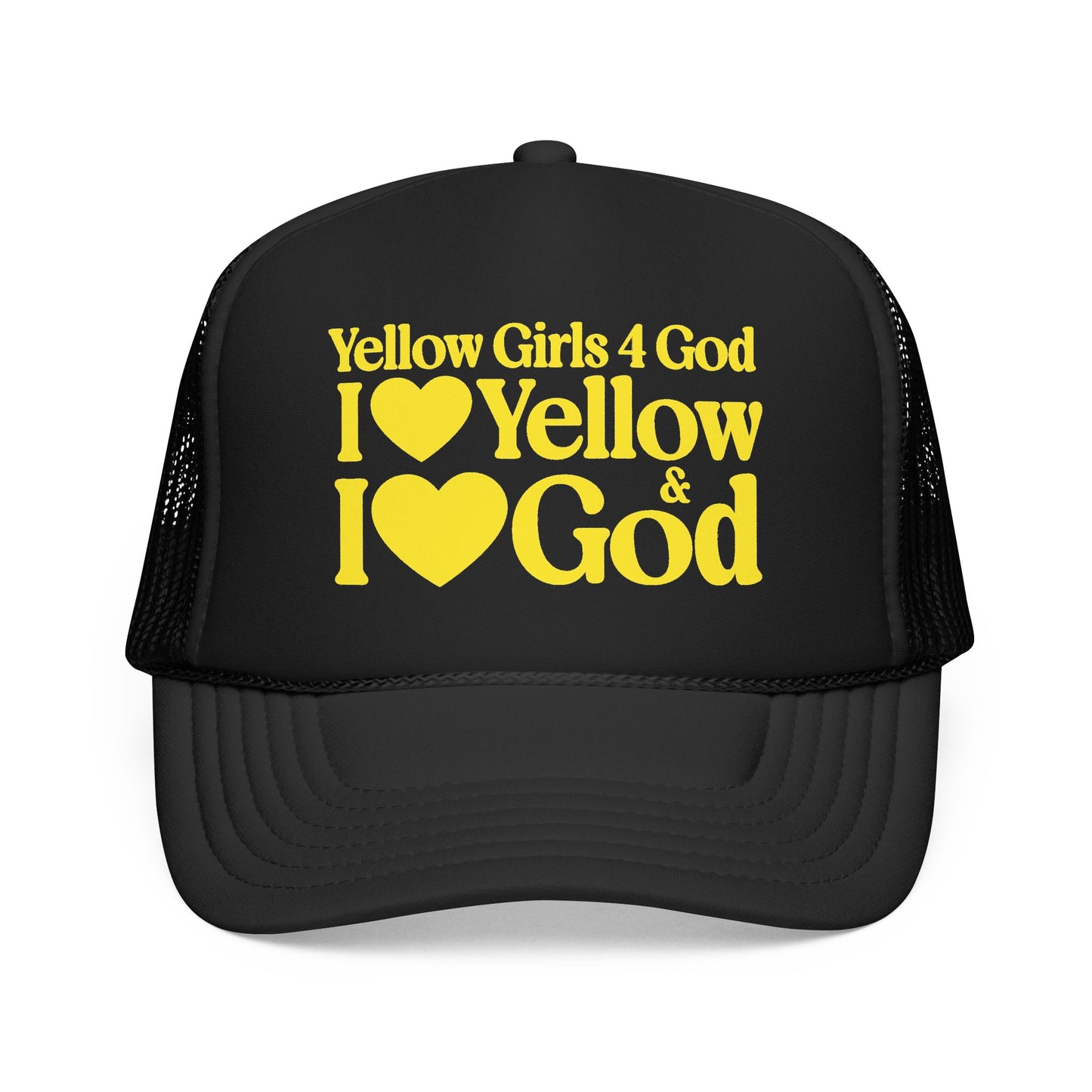 Yellow Girls 4 God Adjustable Trucker Cap – Faith-Based Christian Hat for Women
