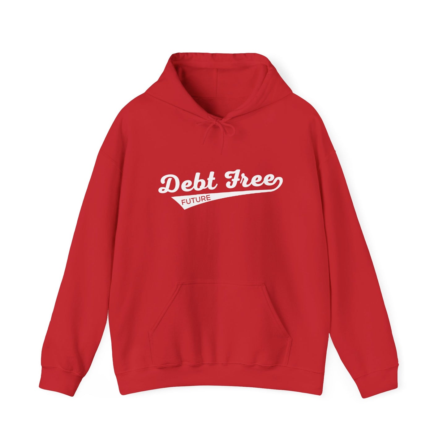 Debt Free Future Baseball Script Unisex Hoodie - Financial Freedom Motivational Sweatshirt - Debt-Free Lifestyle Gift
