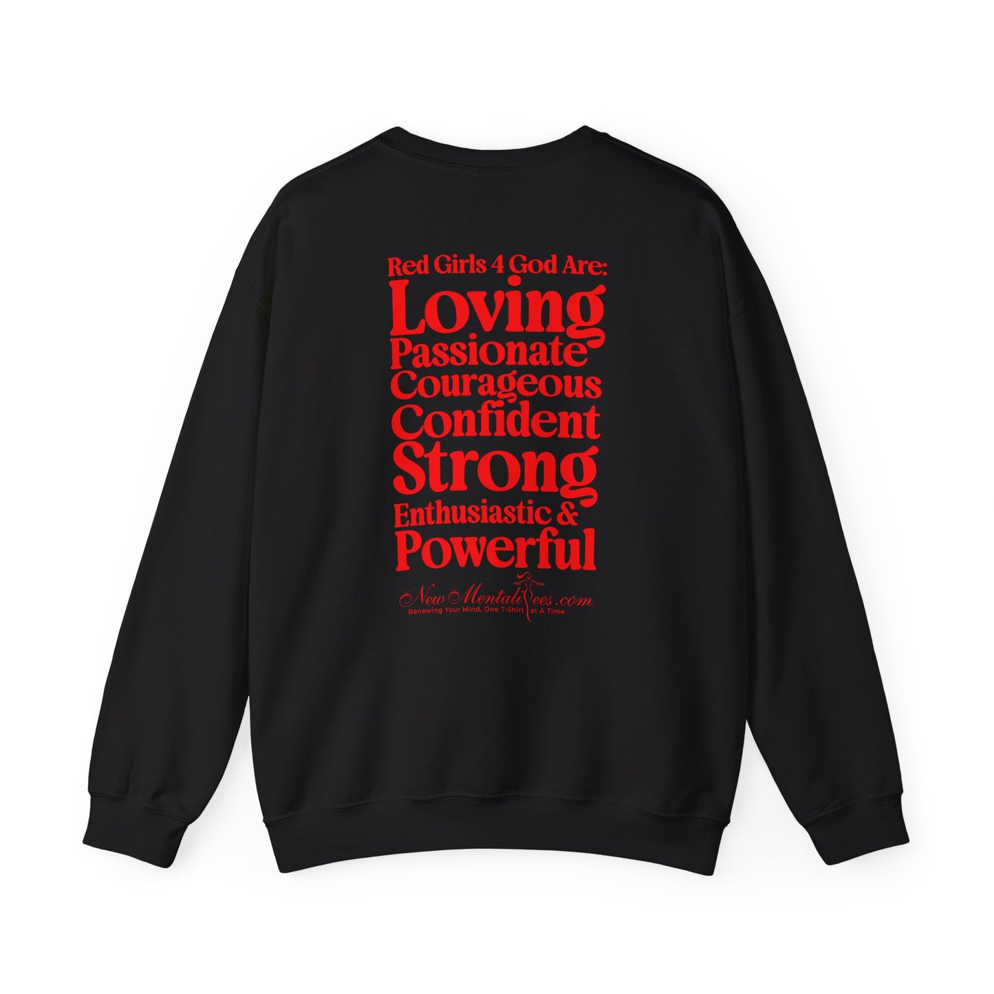 Red Girls 4 God Adult Sweatshirt | Black Contrast