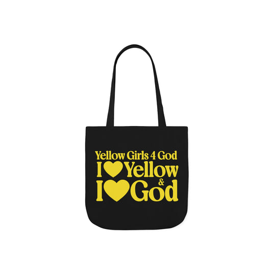 Black Contrast Yellow Girls 4 God Tote Bag - You Are Cheerful, Successful, Inventive, Communicators, Adventurous, Intelligent, and Resilient!