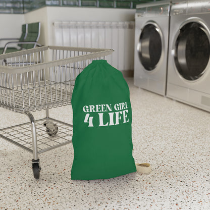 Green Girl 4 Life Laundry Bag – Double-Sided Inspirational Green Girl Laundry Sack | Spun Polyester Drawstring Bag