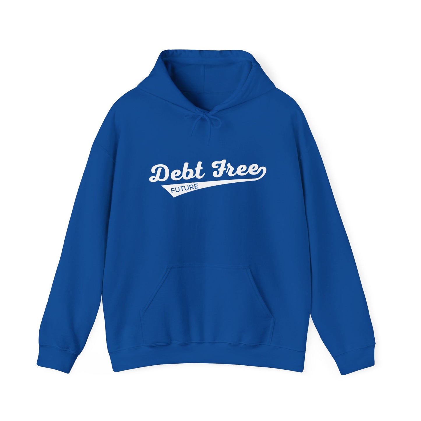 Debt Free Future Baseball Script Unisex Hoodie - Financial Freedom Motivational Sweatshirt - Debt-Free Lifestyle Gift