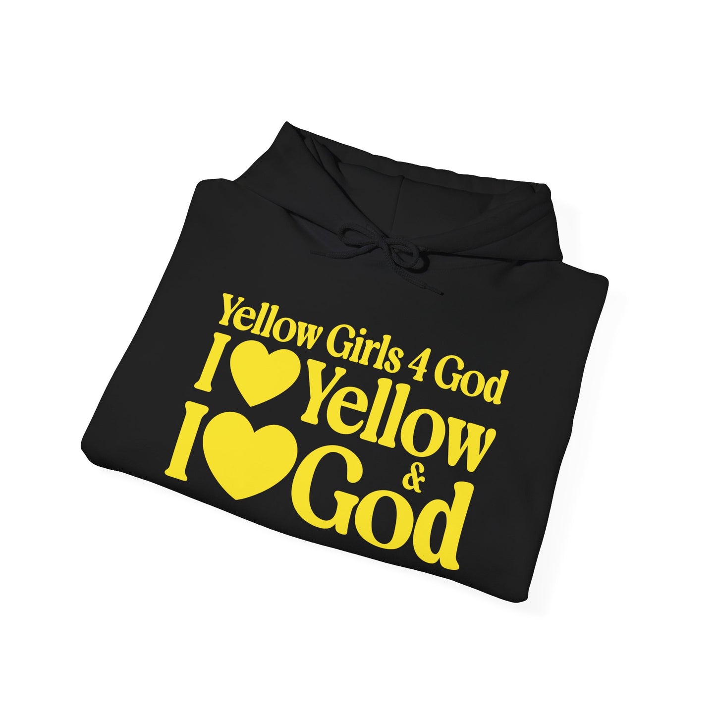 Yellow Girls 4 God Adult Hoodie | Black Contrast