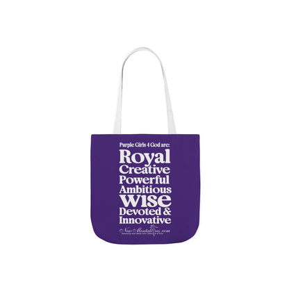 Purple Girls 4 God Tote Bag - You Are Royal, Creative, Powerful, Ambitious, Wise, Devoted, and Innovative!
