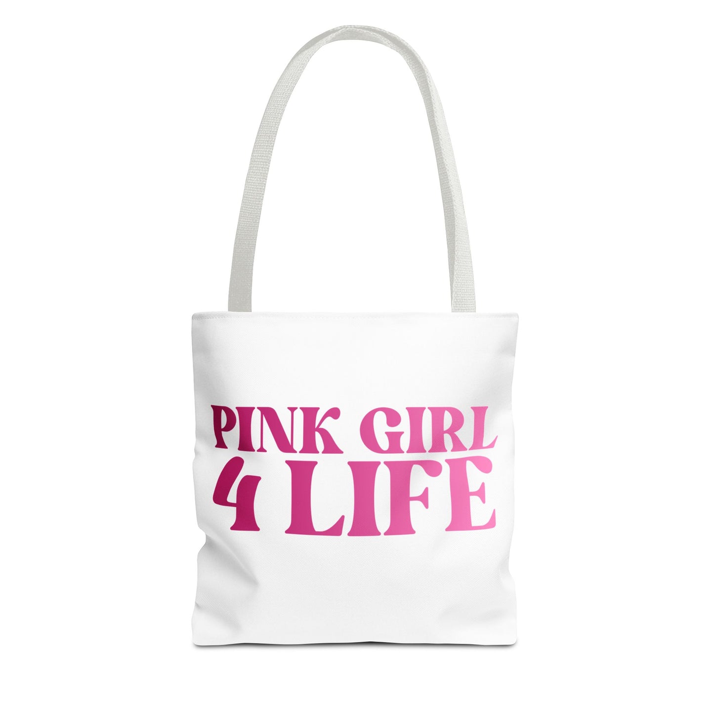 Pink Girl 4 Life Tote Bag - Cute White Bag for Women and Girls, Double Sided Inspirational Tote