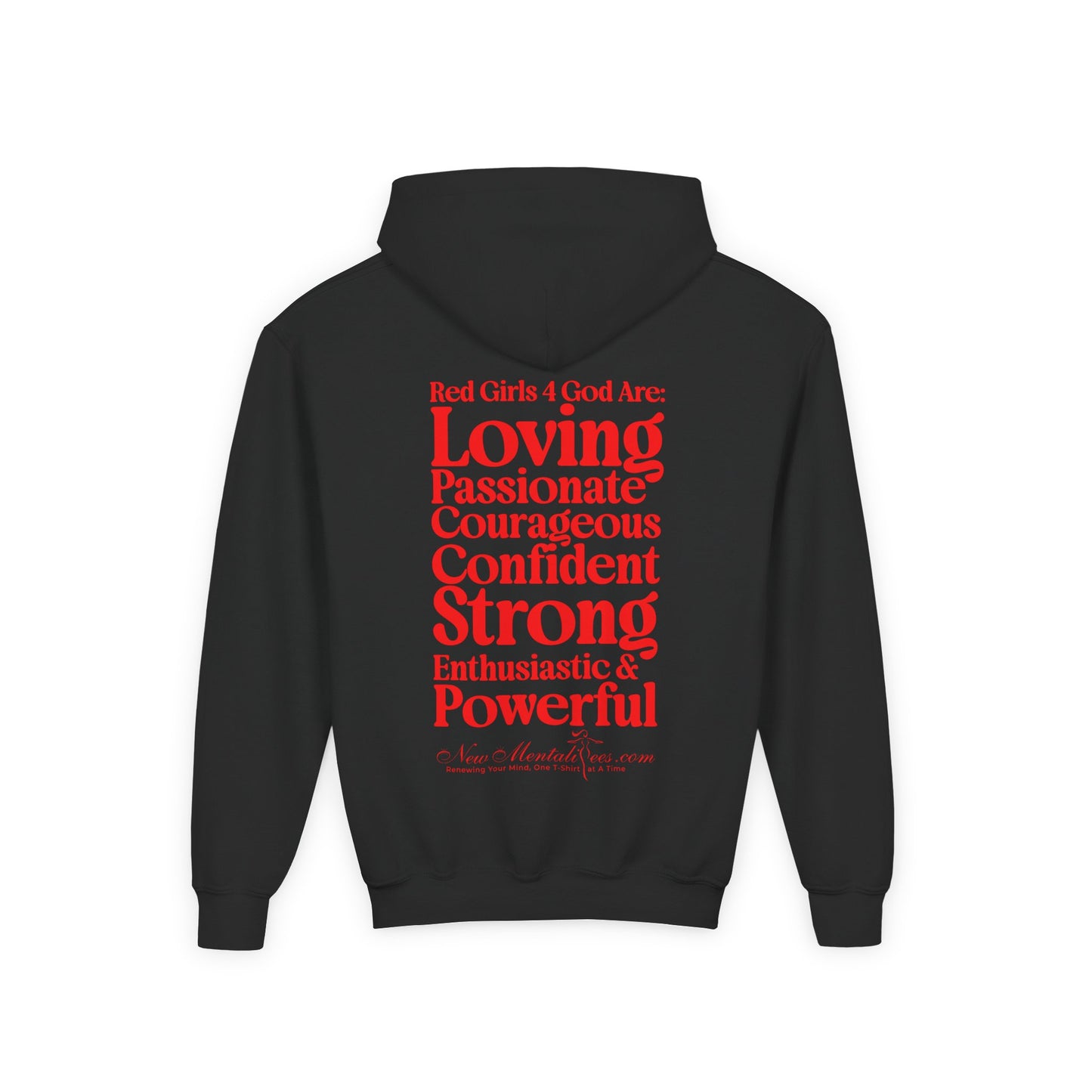 Red Girls 4 God Youth Hoodie | Black Contrast