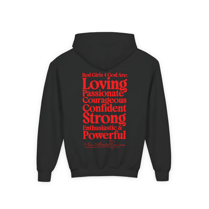 Red Girls 4 God Youth Hoodie | Black Contrast