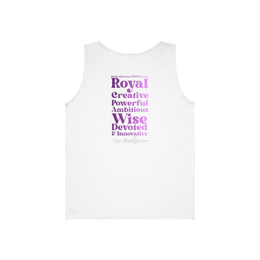Purple Girl 4 Life Ladies Sleeveless White Tank Top | Double-Sided Graphic Tank | Inspirational Tank for Women (Unisex)