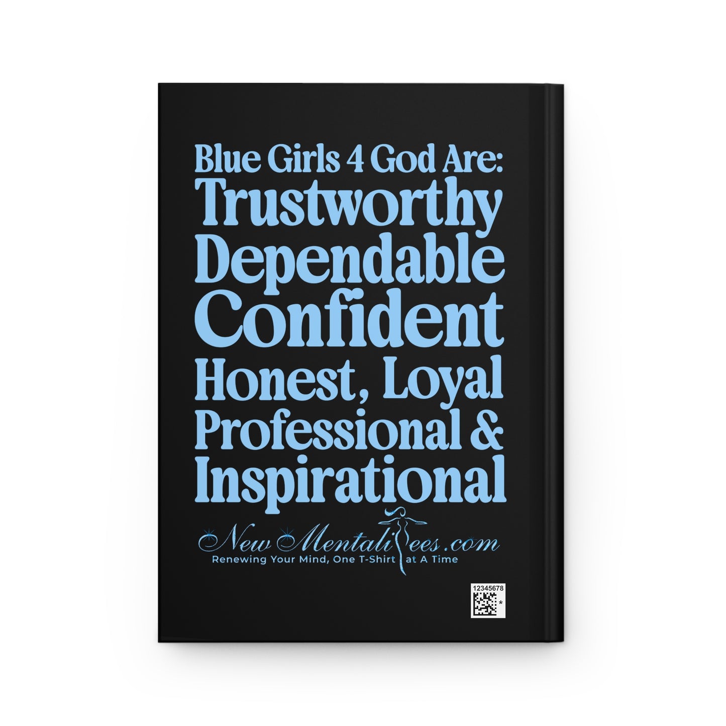 💙 Blue Girls for God Black Hardcover Journal – Double-Sided Inspirational Notebook | Matte Hardcover | 150 Lined Pages | Gift for Women & Girls