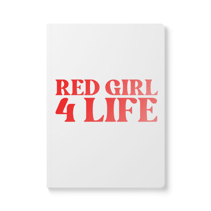 Red Girl 4 Life (White) Softcover Journal – Double-Sided Inspirational Journal | 100 or 200 Pages | Notebook for Girls & Women Who Love Red