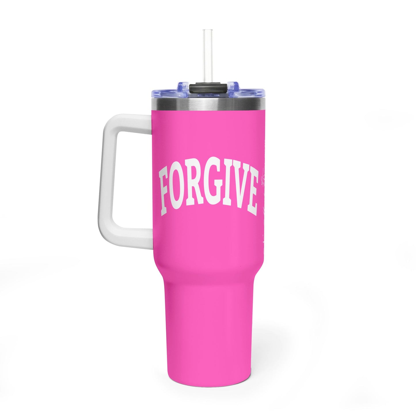 FREELY FORGIVE 40oz Tumbler | Faith-Based Insulated Cup | Christian Gift | Inspirational Drinkware | Collegiate Style Design