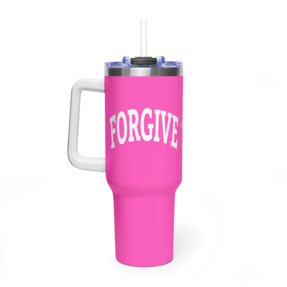 FREELY FORGIVE 40oz Tumbler | Faith-Based Insulated Cup | Christian Gift | Inspirational Drinkware | Collegiate Style Design