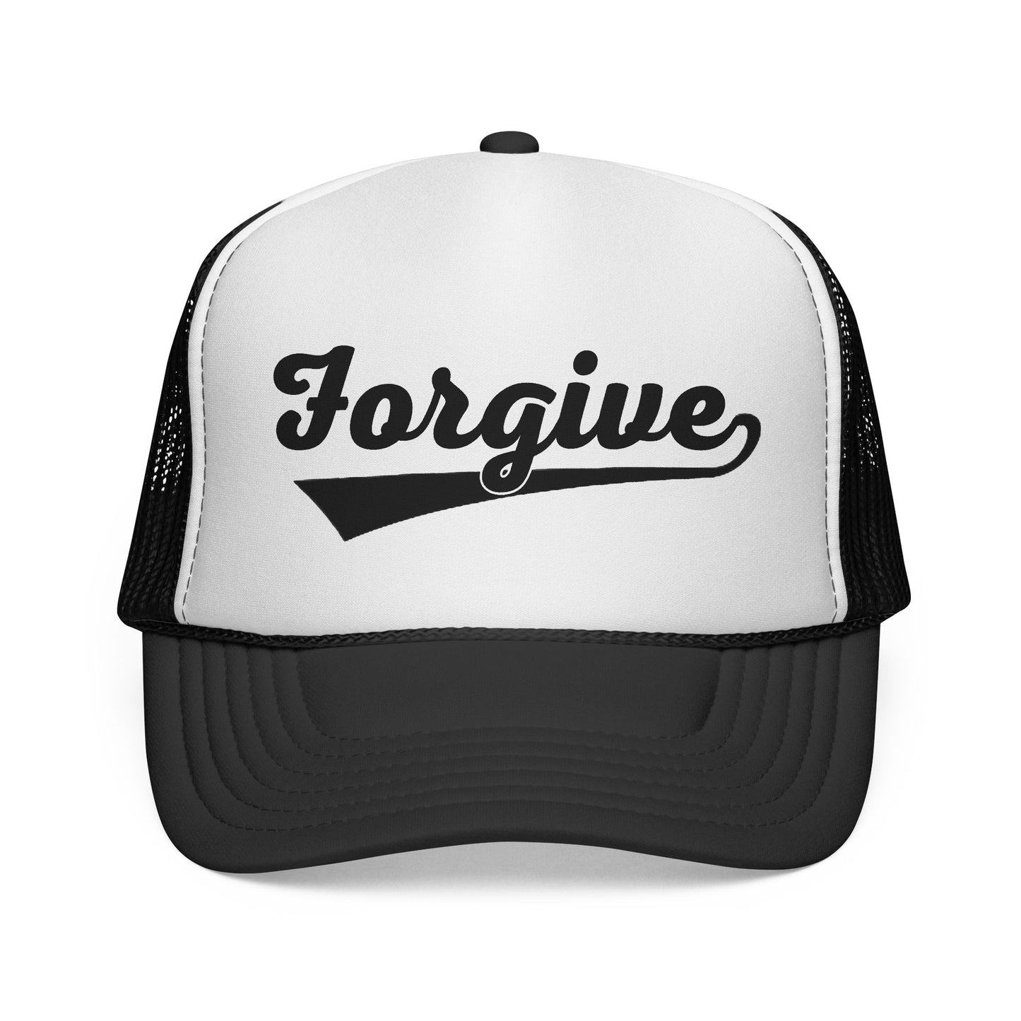 FORGIVE SCRIPT Trucker Hat | Inspirational Baseball Cap | Motivational Snapback Hat | Unisex Mesh Cap | Faith Inspired Streetwear