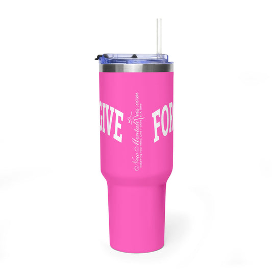 FREELY FORGIVE 40oz Tumbler | Faith-Based Insulated Cup | Christian Gift | Inspirational Drinkware | Collegiate Style Design