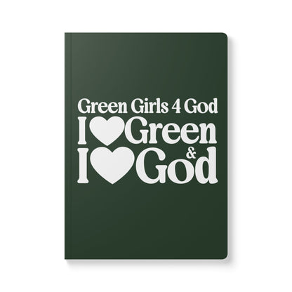 Green Girls 4 God Softcover Journal – Double-Sided Inspirational Faith Journal | 100 or 200 Pages | Notebook for Girls & Women Who Love God