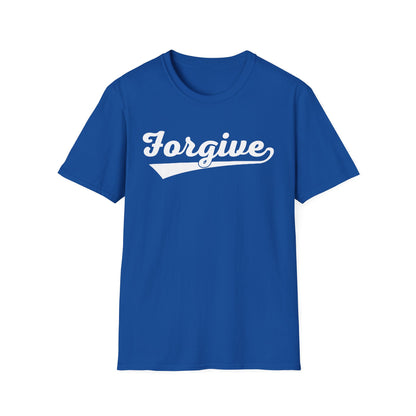 HomeRun Forgive Unisex T-Shirt | Baseball Script Tee | Inspirational Graphic Shirt | Positive Message Apparel | Motivational Unisex Shirt