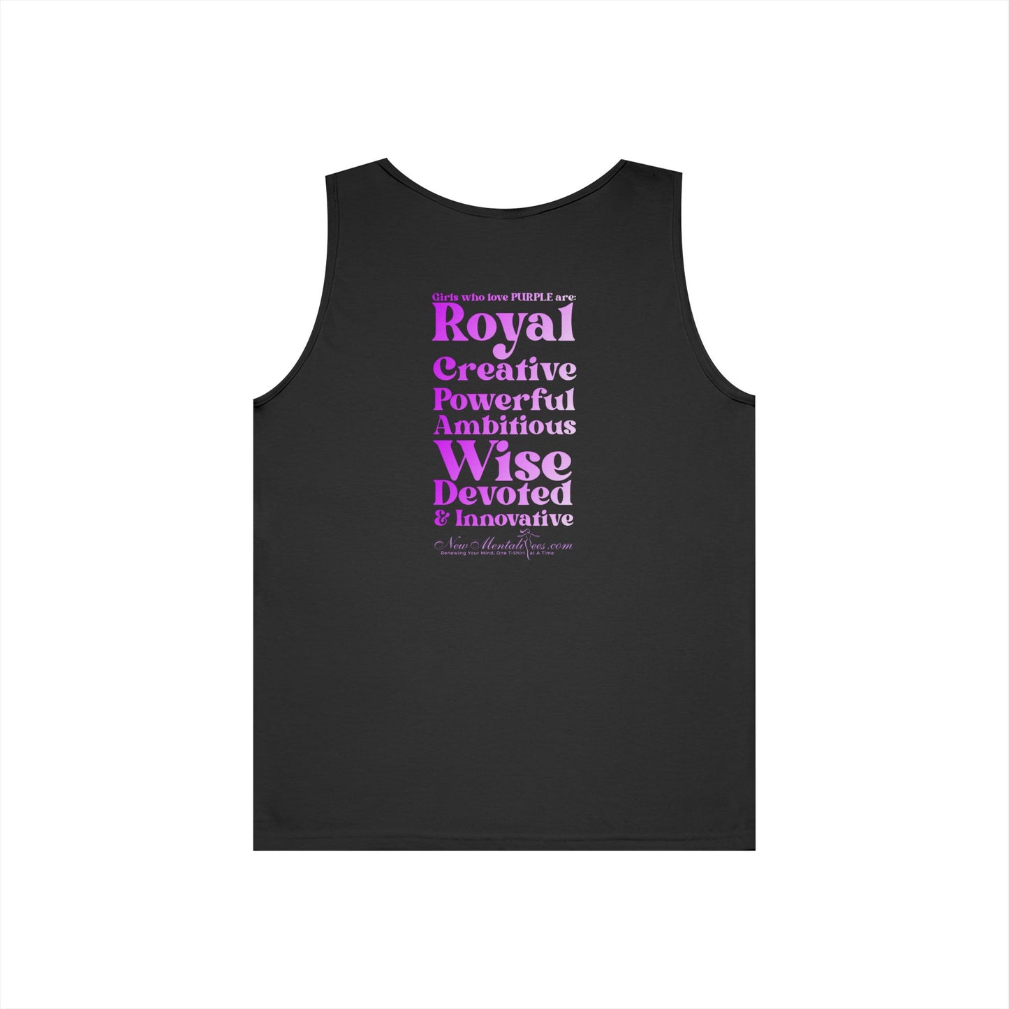 Purple Girl 4 Life Ladies Sleeveless Black Tank Top | Double-Sided Graphic Tank | Inspirational Tank for Women (Unisex)