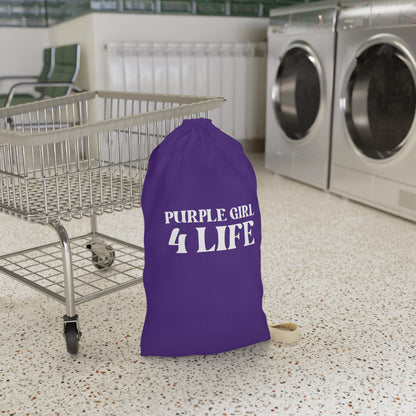 Purple Girl 4 Life Laundry Bag – Double-Sided Inspirational Purple Girl Laundry Sack | Spun Polyester Drawstring Bag