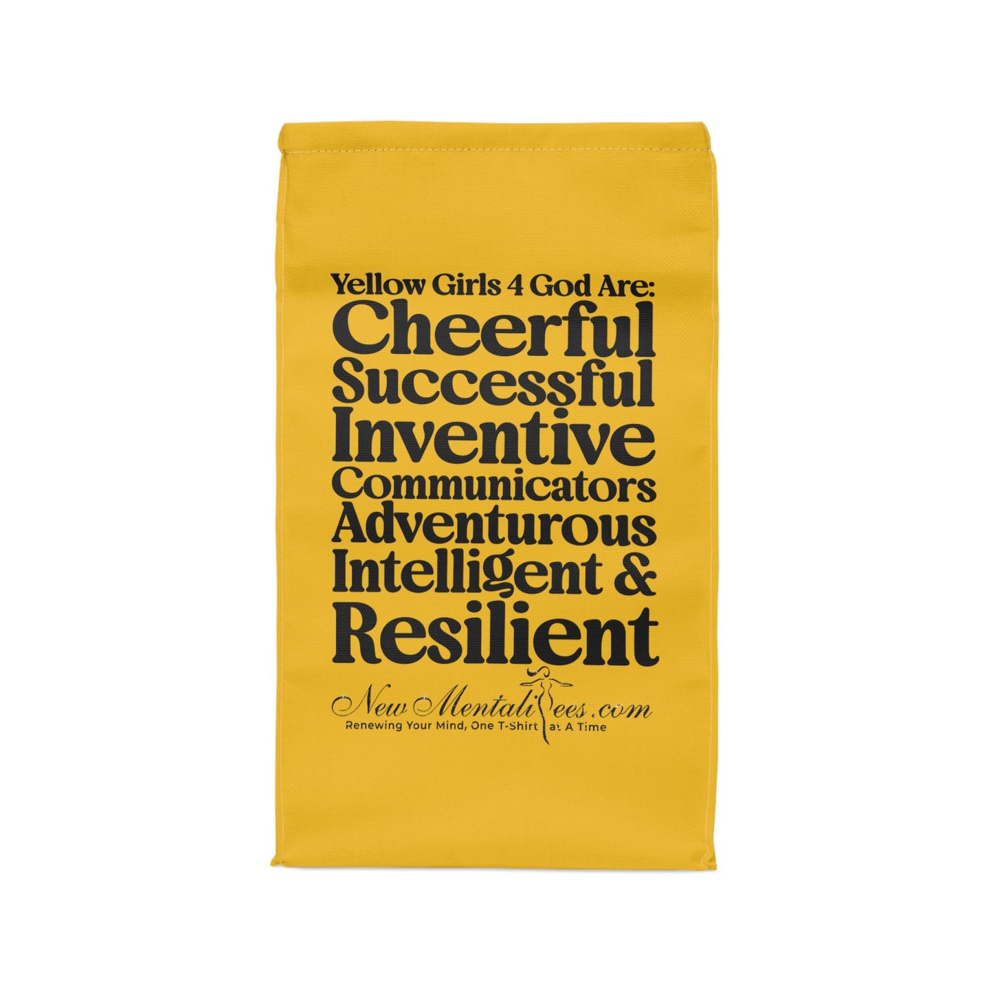 💛 Yellow Girls 4 God Lunch Tote – Double-Sided Inspirational Faith Lunch Bag | Insulated Lunch Bag | Gift for Girls & Women
