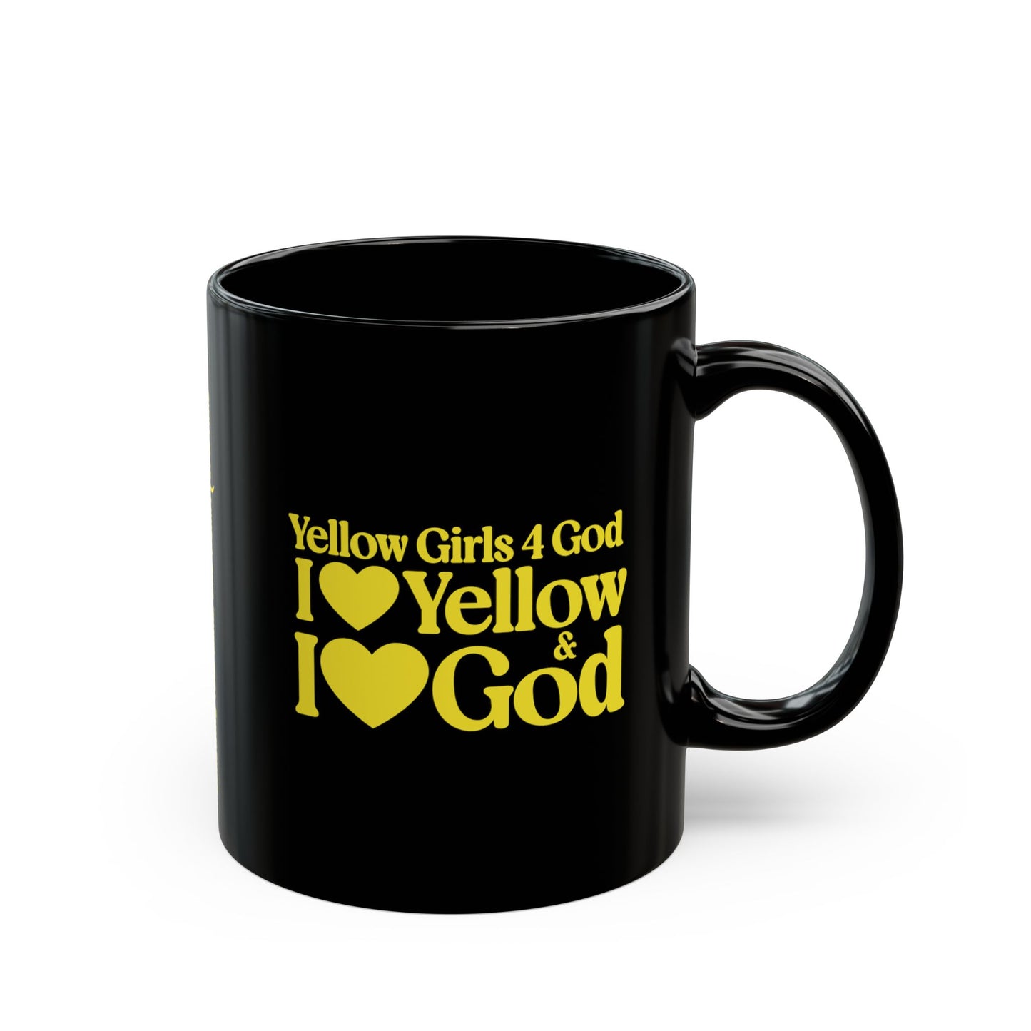 Yellow Girls 4 God Mug - Black Contrast Collection