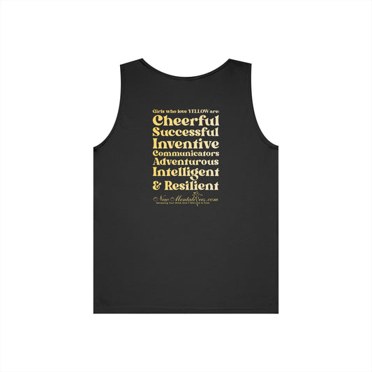 💛 Yellow Girl 4 Life Ladies Black Tank Top | Double-Sided Graphic Tank | Inspirational Sleeveless Tank for Women (Unisex)