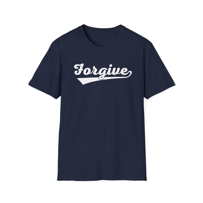 HomeRun Forgive Unisex T-Shirt | Baseball Script Tee | Inspirational Graphic Shirt | Positive Message Apparel | Motivational Unisex Shirt