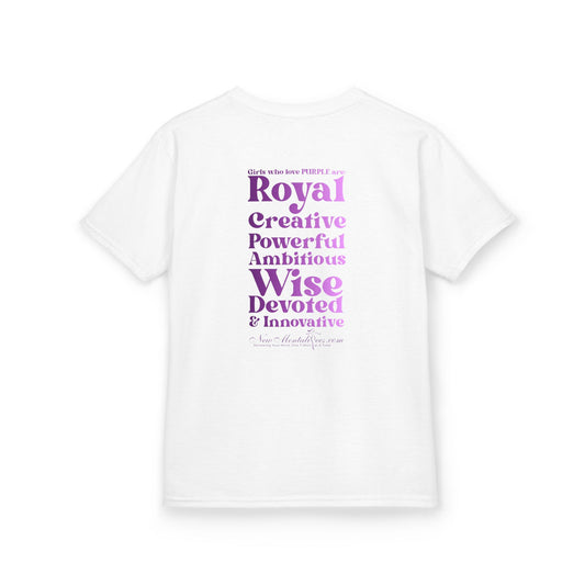 Purple Girl 4 Life T-Shirt - Cute Youth White Graphic Tee, Inspirational Shirt, Positive Affirmation T-Shirt, Purple Fashion Tee