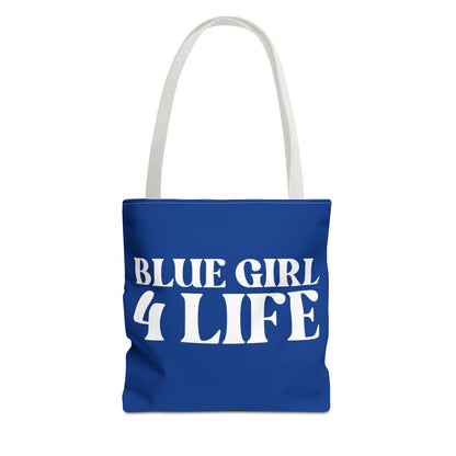 Blue Girl 4 Life Tote Bag - Cute Blue Bag for Women and Girls, Double Sided Inspirational Tote