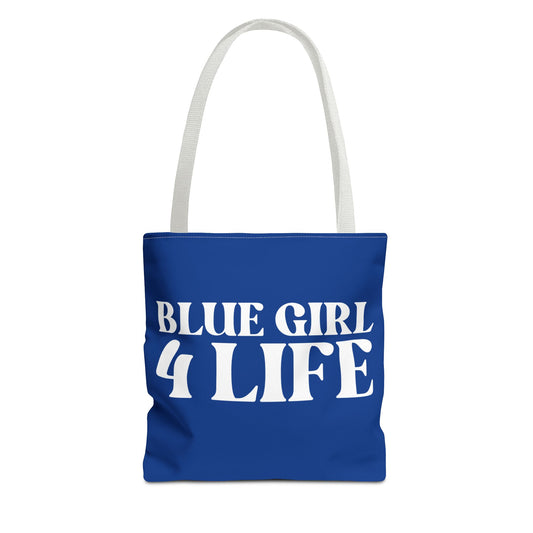 Blue Girl 4 Life Tote Bag - Cute Blue Bag for Women and Girls, Double Sided Inspirational Tote