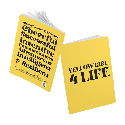 Yellow Girl 4 Life Softcover Journal – Double-Sided Inspirational Journal | 100 or 200 Pages | Notebook for Girls & Women Who Love Yellow